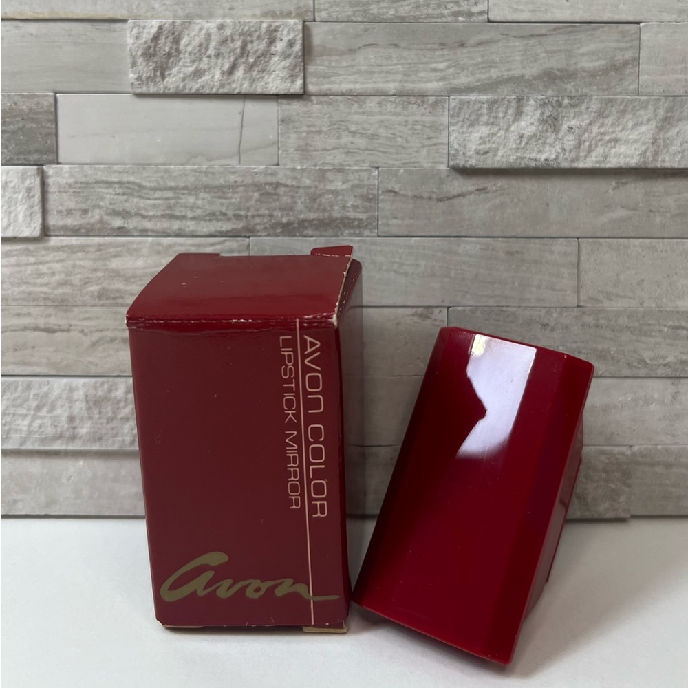 Vintage Avon Burgundy Lipstick Mirror